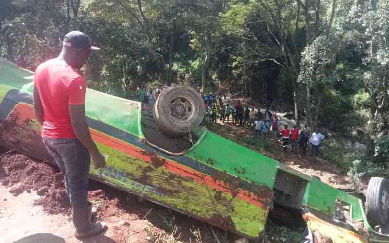 Nine killed after bus plunges into Mbagathi River