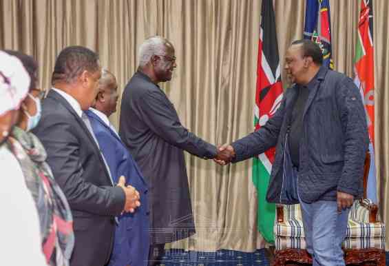 Uhuru Kenyatta meets election observers at State House