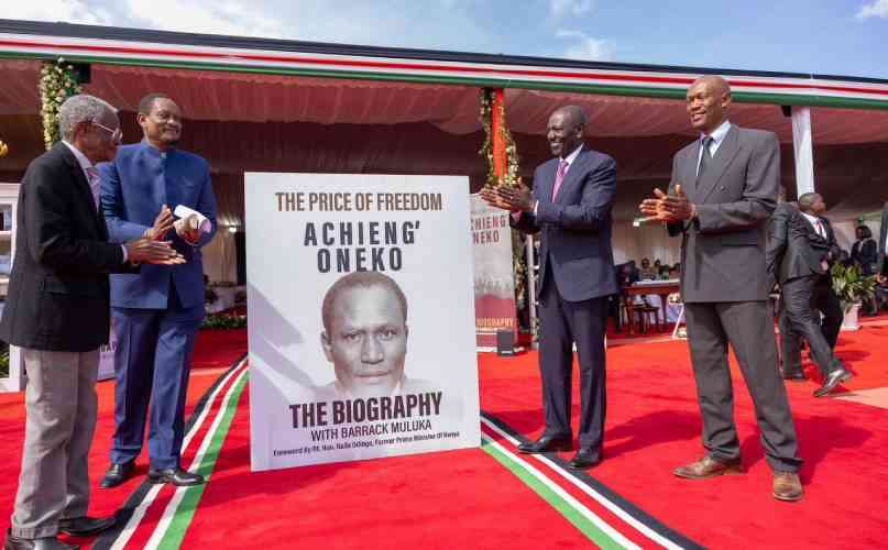 Ruto launches Achieng Oneko's biography at Mashujaa Day celebrations
