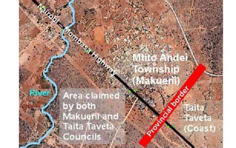 Boundary row between Taita Taveta and Makueni counties
