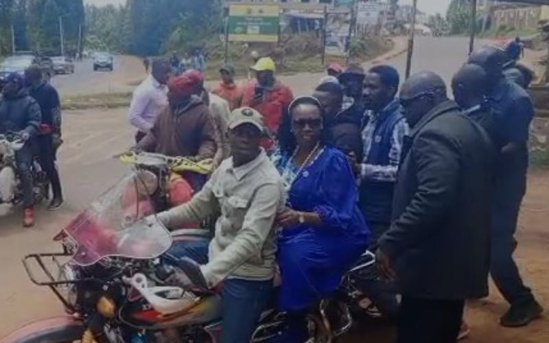 Karua, Kioni, Munya board motorbikes after police blocked their motorcade