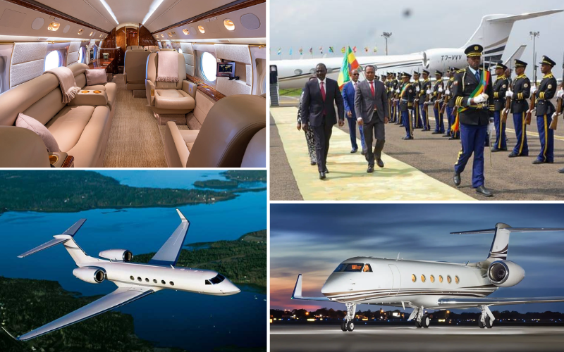 PHOTOS: Inside Ruto's Sh2.9 million-per-hour luxury private jet to Ethiopia