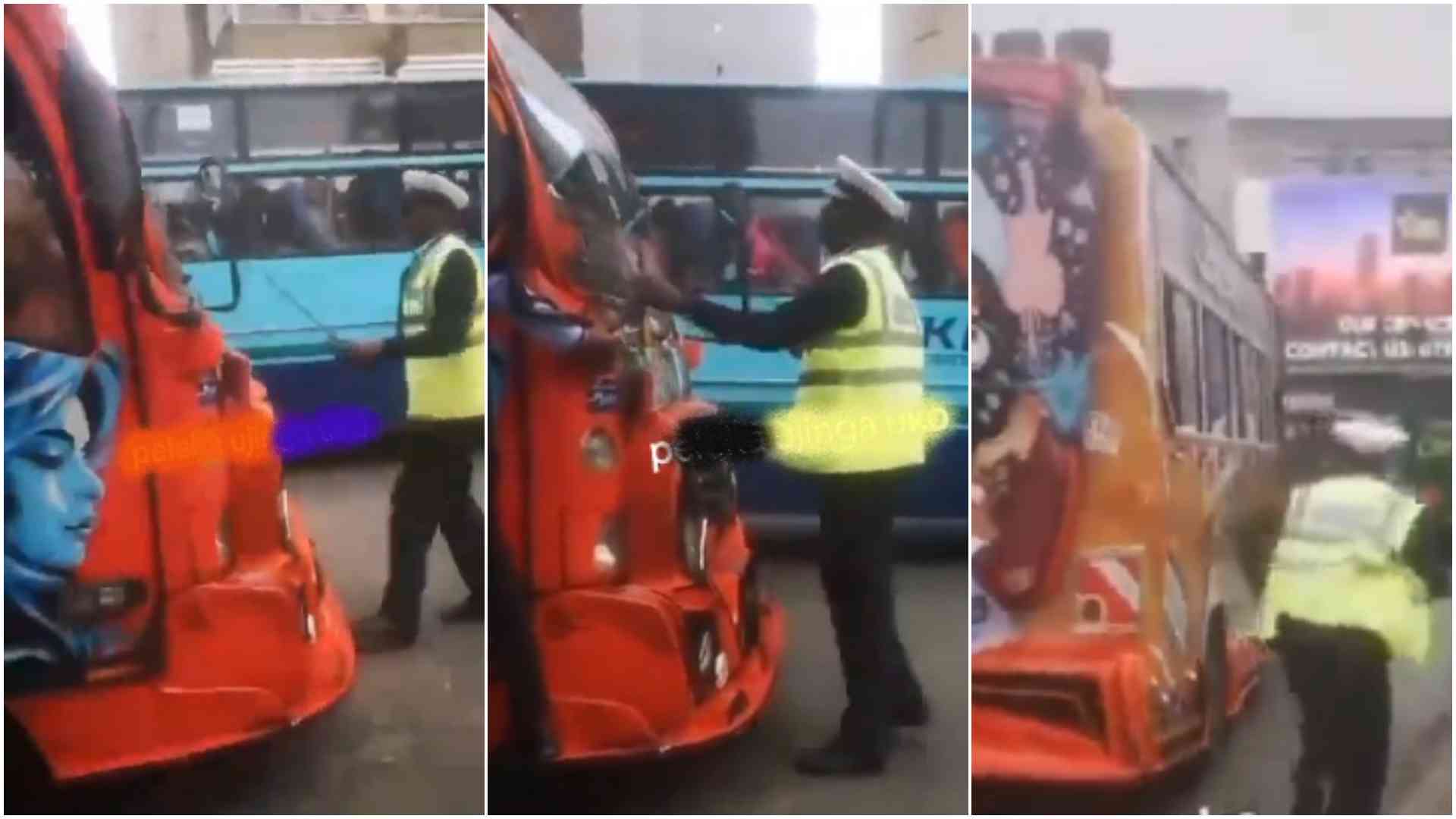 Video captures rogue matatu driver nearly running over traffic police officer in Nairobi CBD