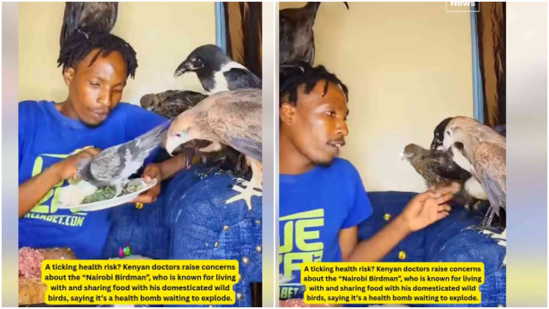 Viral Nairobi 'birdman' rejects zoonotic disease fears after doctor's warning