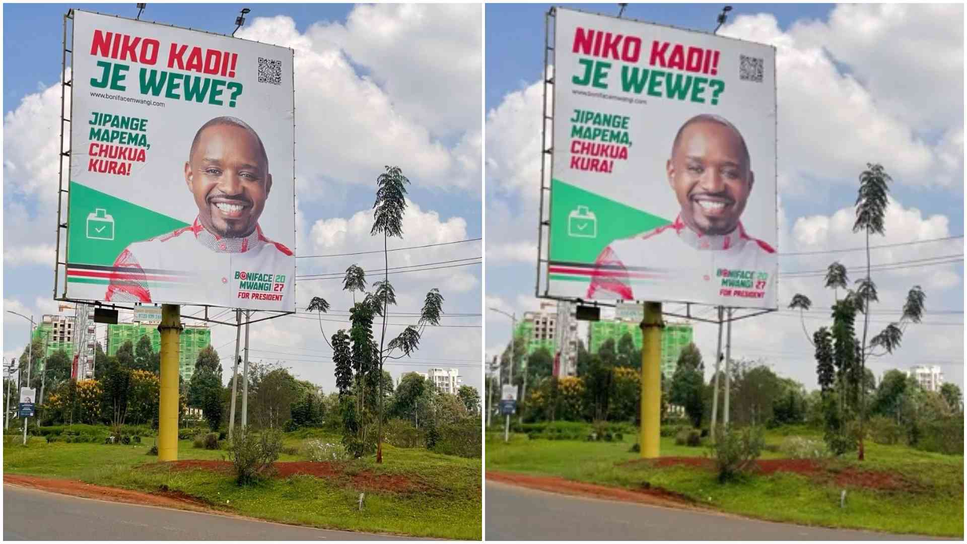 Boniface Mwangi angers netizens over 'Niko Kadi' billboard bearing his image