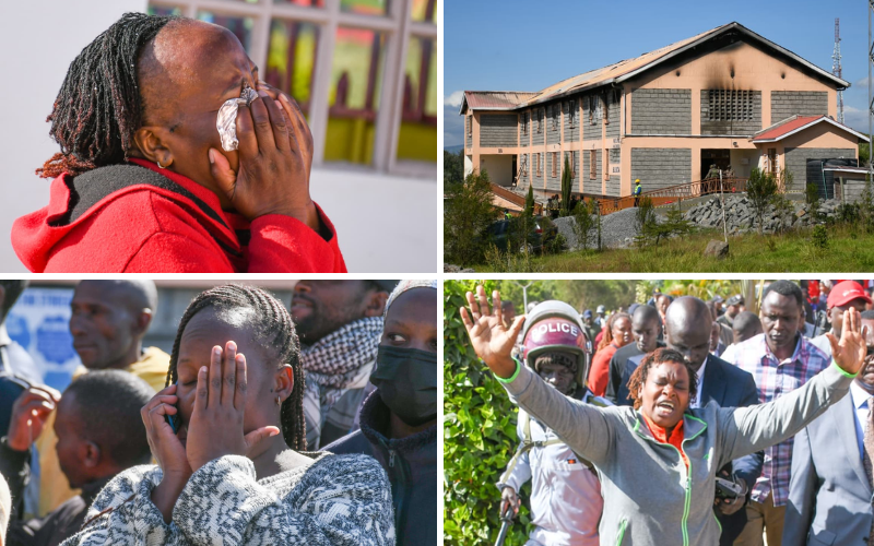 PHOTOS: Tears, pain at Utumishi Girls as parents come to terms with aftermath of fatal fire