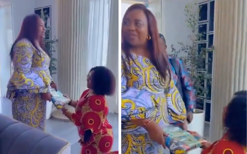 Christina Shusho sparks talk after kneeling before Mama Ida Odinga during rare encounter