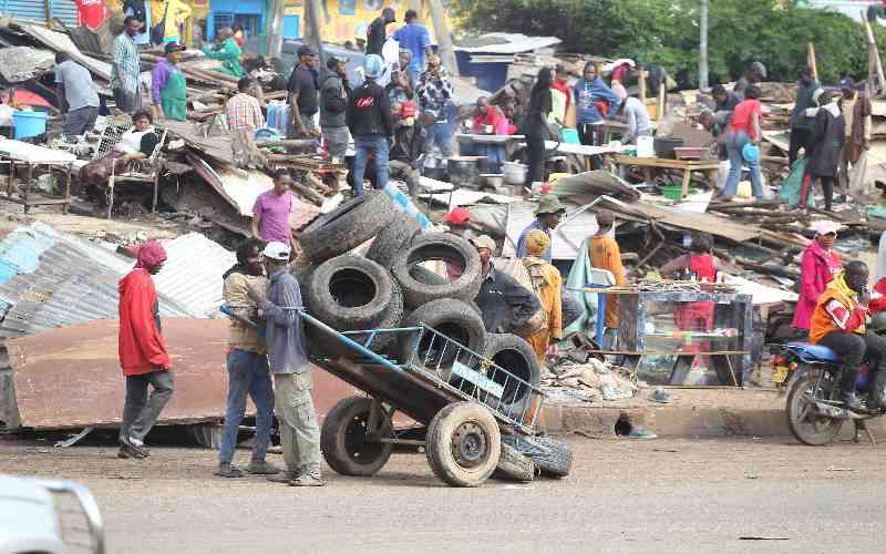 Roysambu roadside traders count losses after night demolition