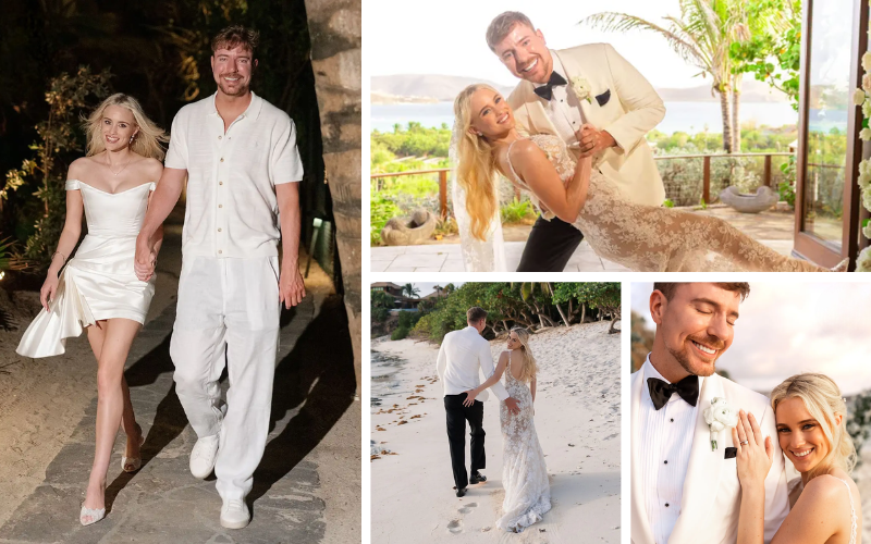 PHOTOS: MrBeast marries long-time partner Thea Booysen in intimate island wedding