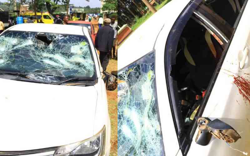 Nyamira by-elections erupt in violence with machetes, torched Vehicles