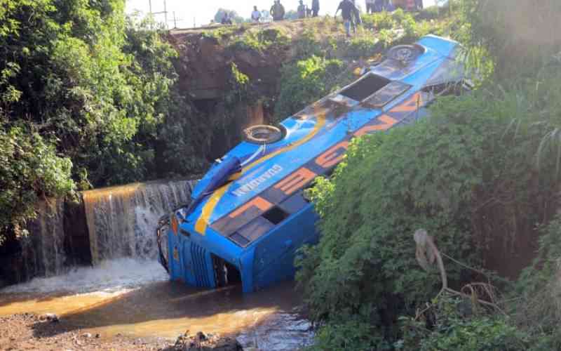 Guardian Angel bus plunges into a river in Kisii, passengers injured