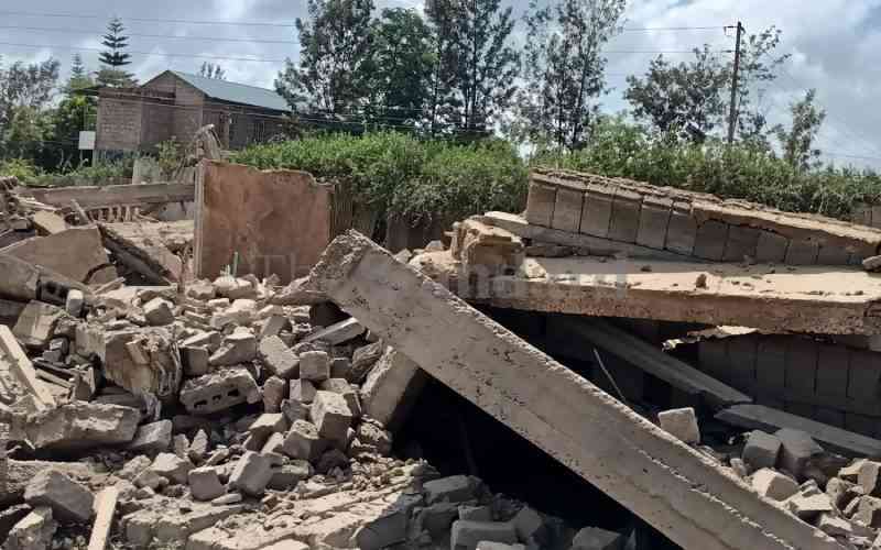Three-storey building collapses in Kirinyaga county