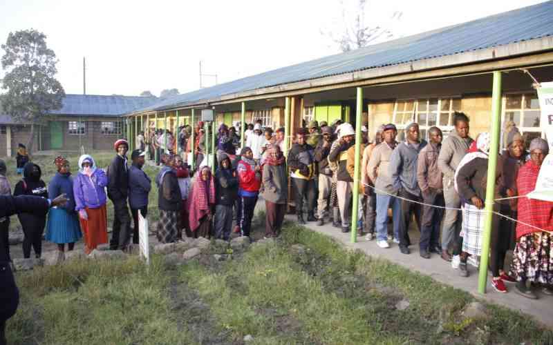 In pictures: Ol Kalou residents turn out early to elect new MP