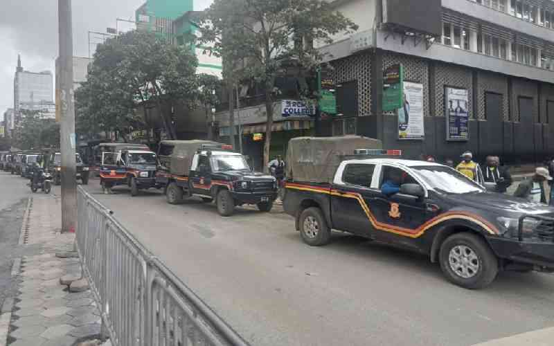 Business paralysed, heavy police presence in Nairobi CBD as matatu strike begins