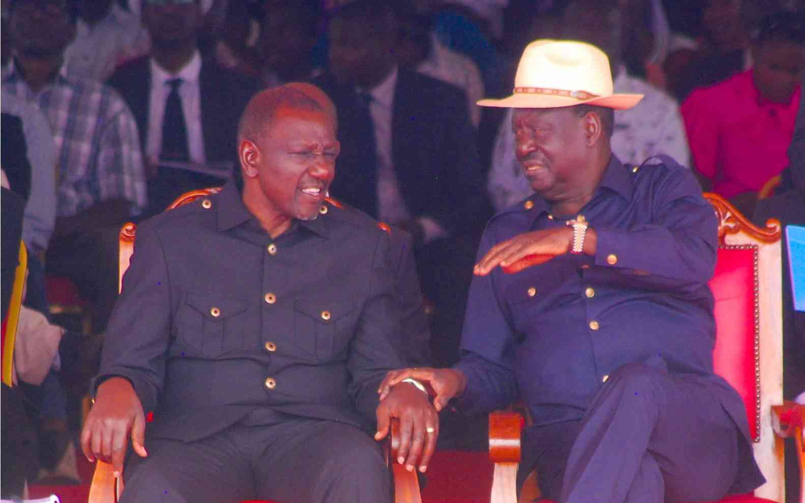Ruto, Raila share stage in farewell to Phoebe Asiyo (Photos)