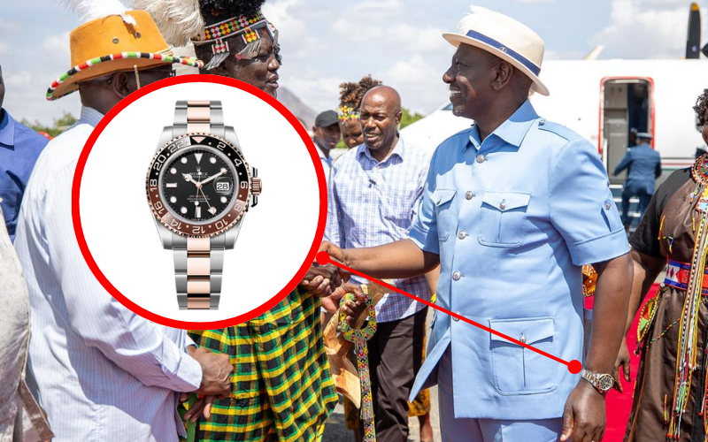 President Ruto wears luxurious Sh3 million Rolex GMT Master II watch during Turkana tour
