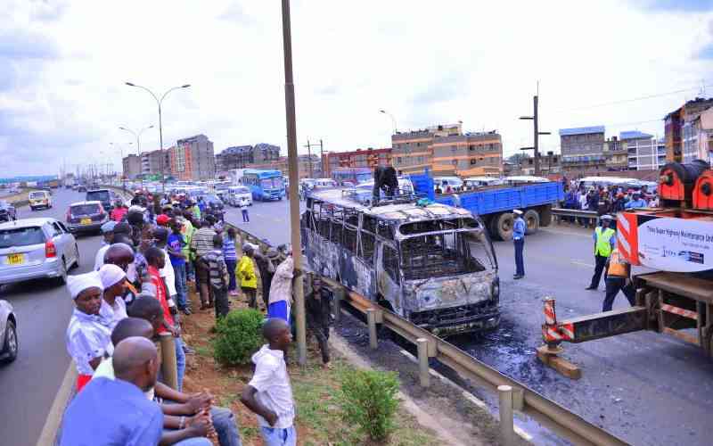 Matatu operators decry state's silence as boda-boda riders torch vehicles