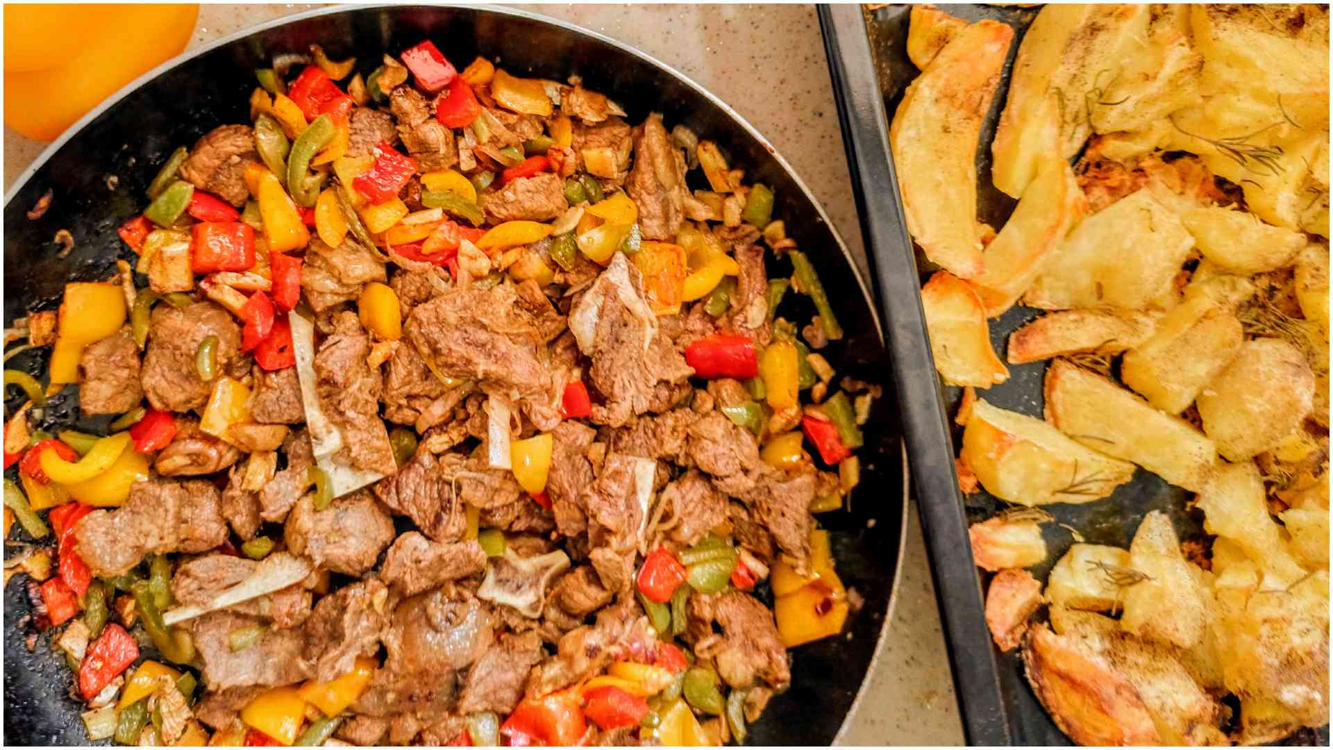 Mbuzi wet fry 'goat fry'