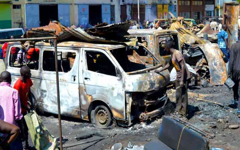 Fire razes stalls, vehicles in Juakali, Kisumu