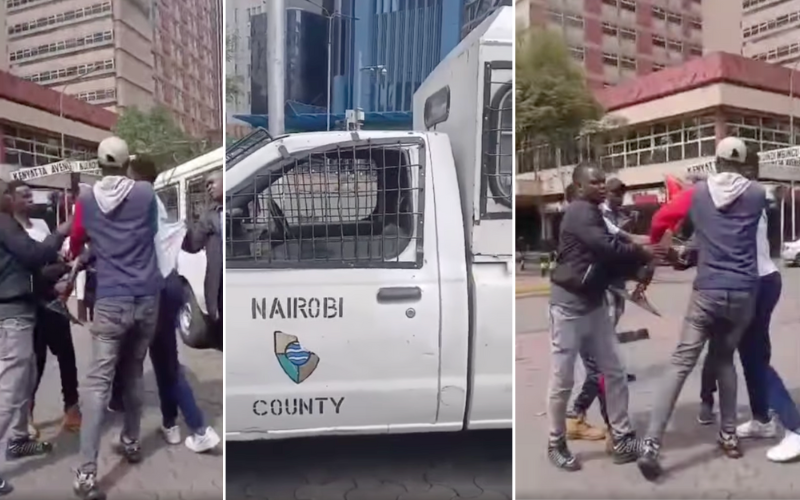 VIDEO: Nairobi photographer daringly fights off county officers in CBD over license