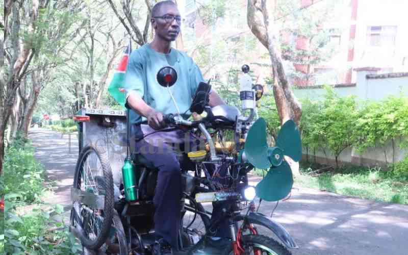 Civil servant builds wind-powered tricycle