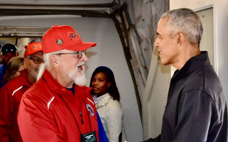 Barack Obama surprises veterans aboard Honor flight to Washington DC