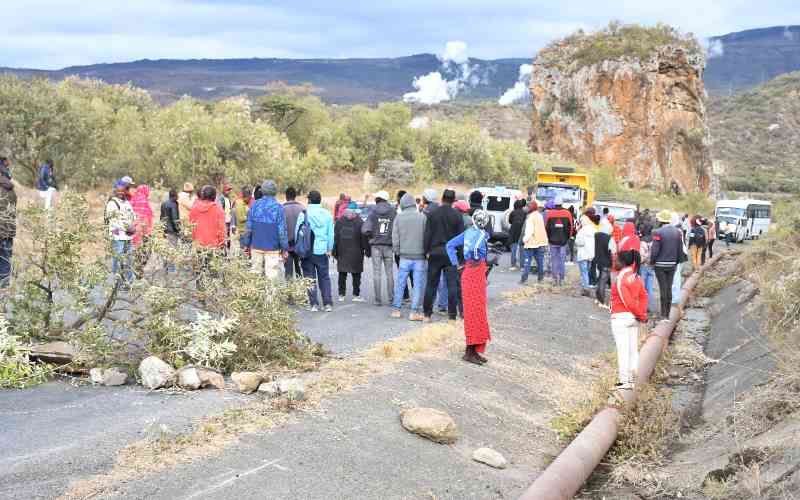 Olkaria residents protest over poor roads, water scarcity