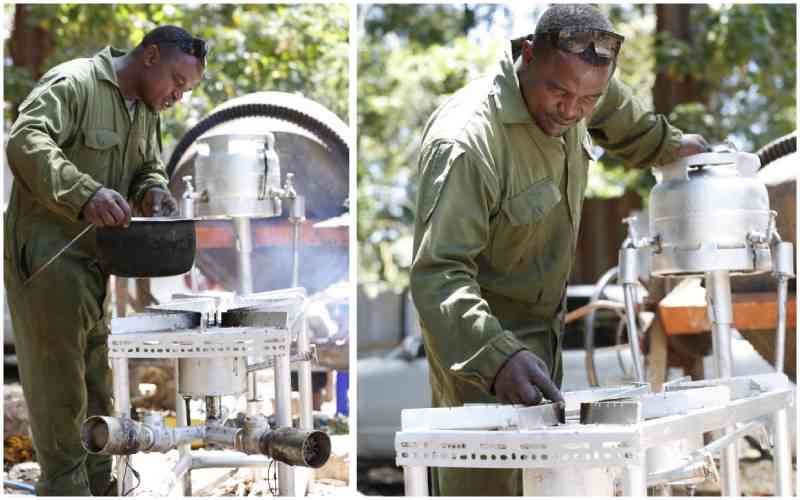 Innovator makes clean cooking stove that uses recycled engine oil