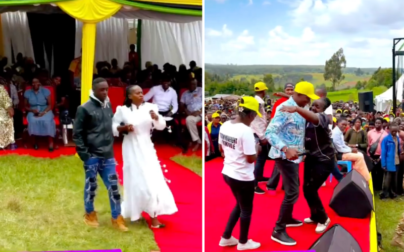 VIDEO: MP Betty Maina's surprise response to husband Wamumbi's dance tickles crowd
