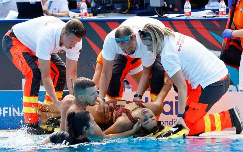 U.S. swimmer Alvarez saved from drowning by coach