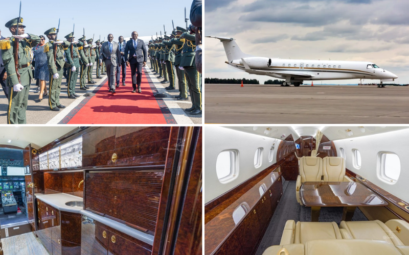 PHOTOS: Ruto boards lavish, exquisite Sh2bn private jet to Angola