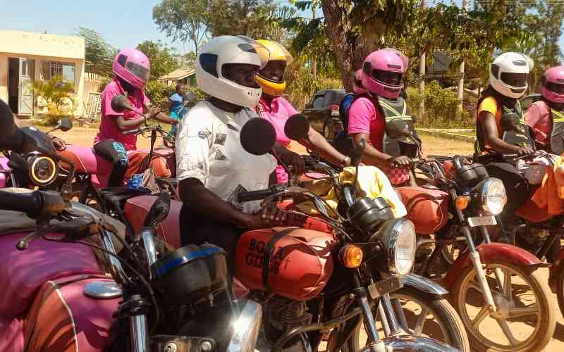 'Pink riders': Siaya's bodaboda girls hitting the road for mothers and children's health