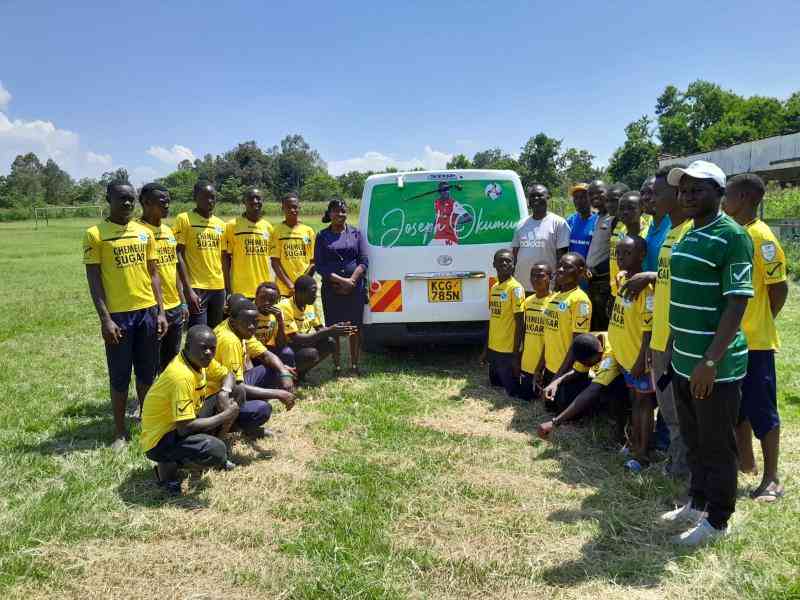 Harambee Stars defender Okumu donates van to Chemelil Youth