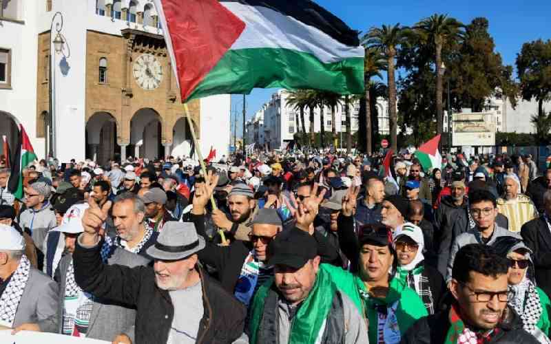 Thousands march in Rabat demanding end to Morocco-Israel ties