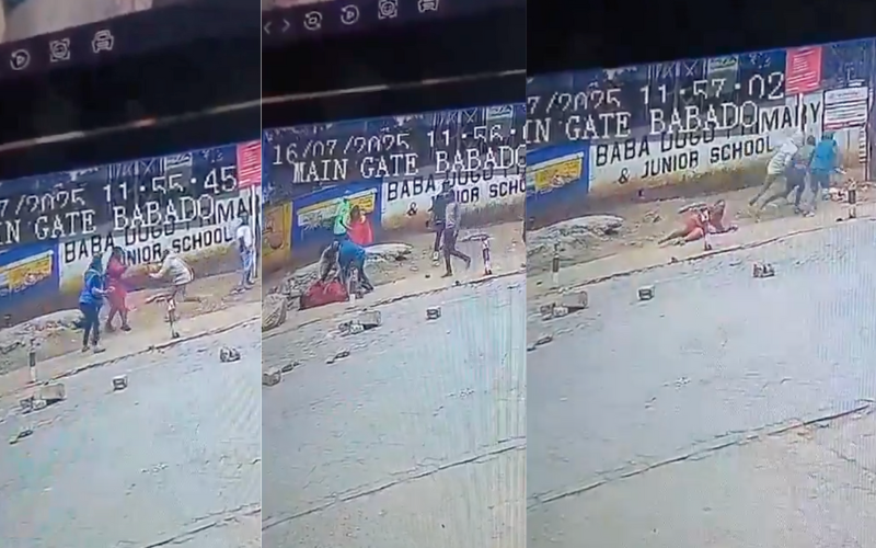 VIDEO: Woman violently robbed outside Babadogo School in shocking attack