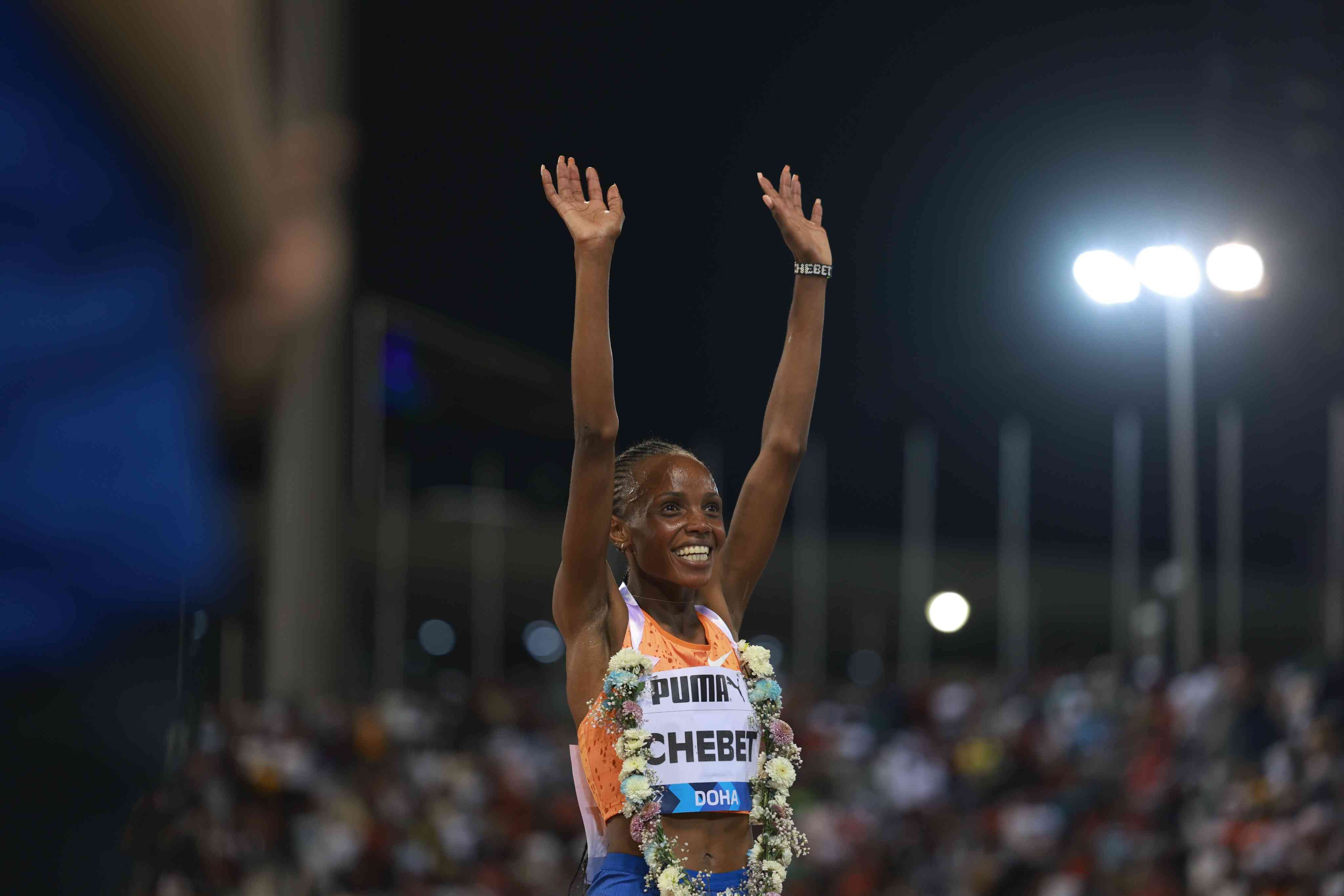 Chebet maintains dominance in women's 5000m at Doha Diamond League