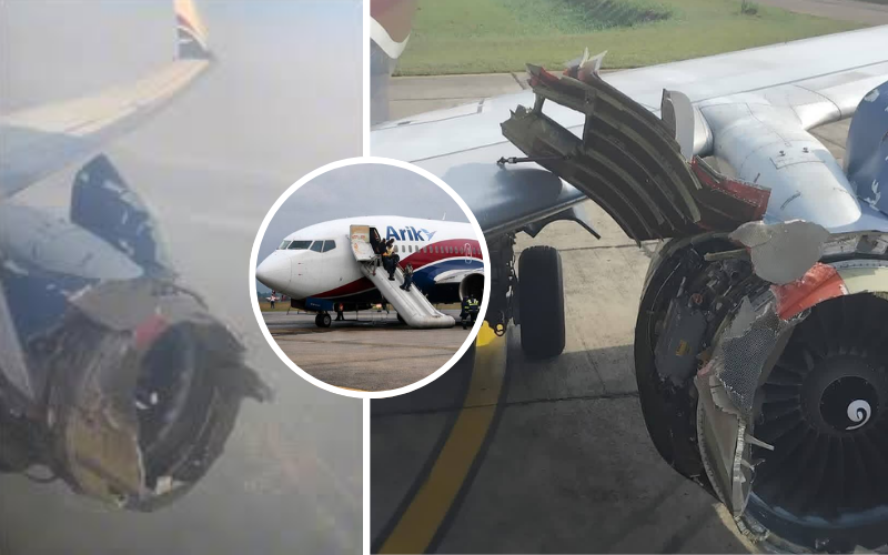 VIDEO: Scary moment airplane was forced to divert after engine failed mid-air