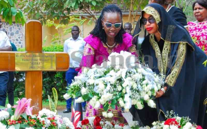 Karua warns leaders against hypocrisy at Raila's graveside