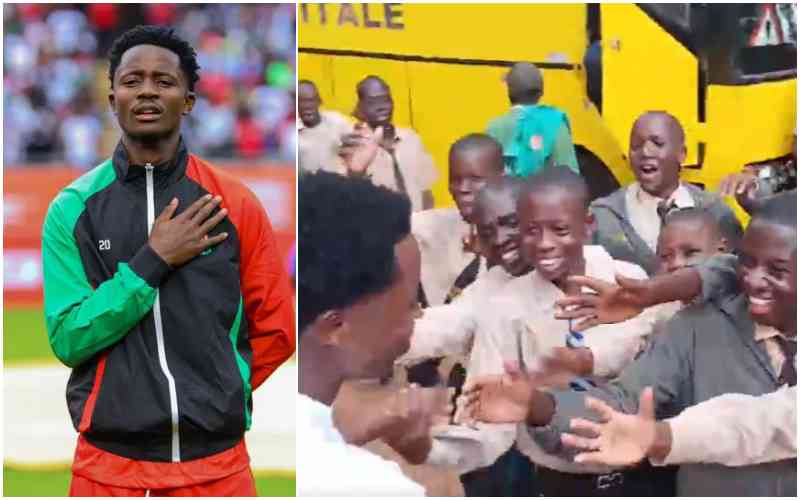Harambee Stars midfielder Manzur Okwaro gets grand welcome at former high school