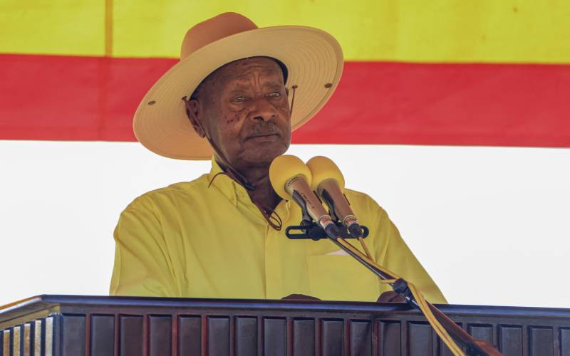 Uganda president says opposition 'terrorists' in victory speech