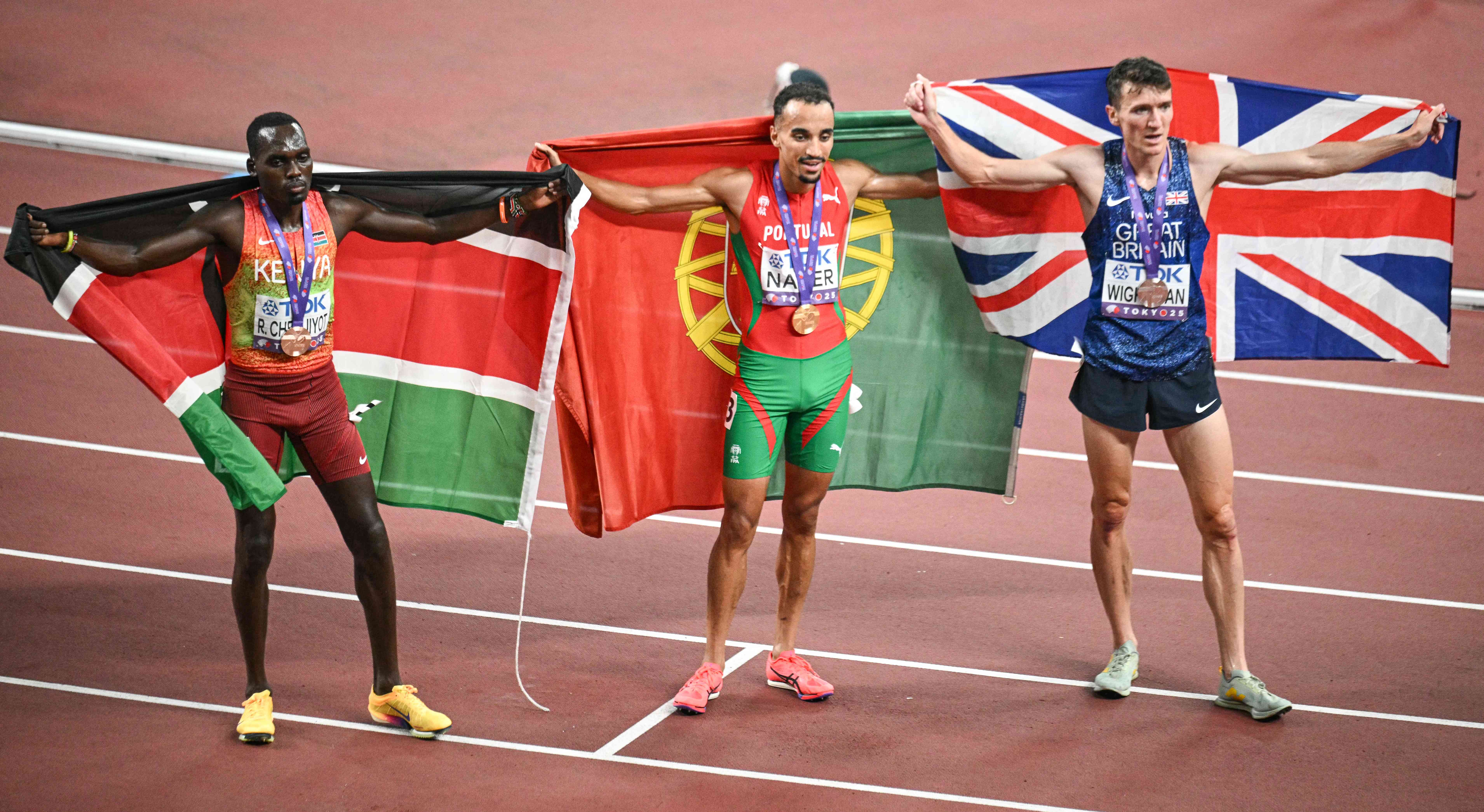 Kenya's Reynold Cheruiyot third as Portugal's Isaac Nader wins world men's 1,500m gold