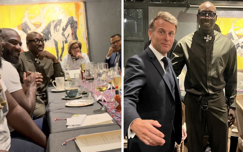 PHOTOS: Bien, Ombachi attend exclusive private dinner with Emmanuel Macron