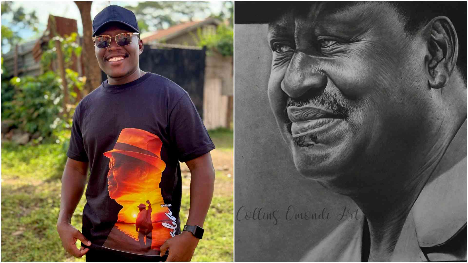 Collins Omondi: Kisumu artist  says seeing viral Raila Odinga piece shared without credit was discouraging