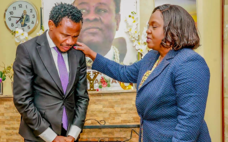 PHOTOS: MP Salasya seeks prayers from Pastor Dorcas at Gachagua's home