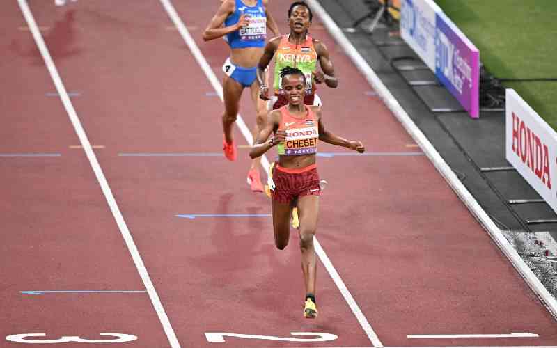 Chebet outsprints Kipyegon to win 5,000m for world double