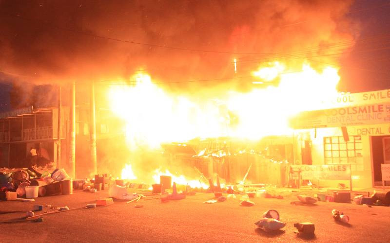 PHOTOS: Millions lost as fire razes property in Kitengela
