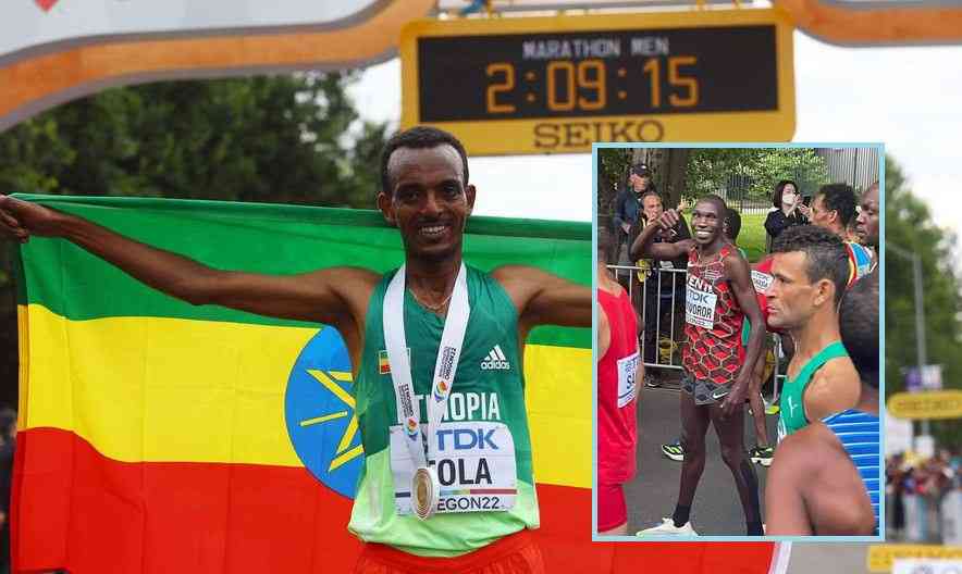 Ethiopia's Tola takes marathon gold as Kenya's Geoffrey Kamworor finishes fifth