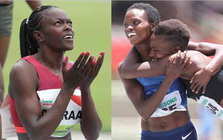 Moraa and Korir sail through to the semi-finals of the women's 800m race