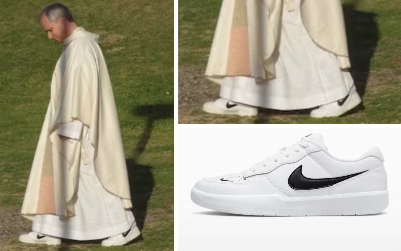 Pope Leo XIV spotted wearing Nike Franchise Low sneakers under robe in viral photo
