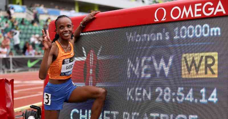 Beatrice Chebet sets 10,000m world record in Eugene